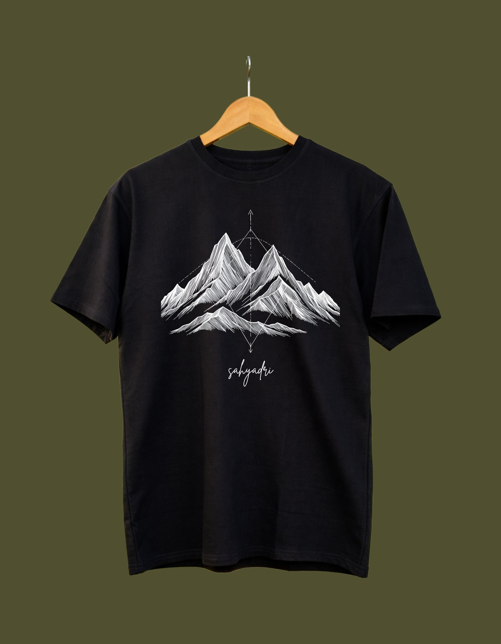 Black Sahyadri Mountain Graphic Oversized T-Shirt | Soul of Sahyadri