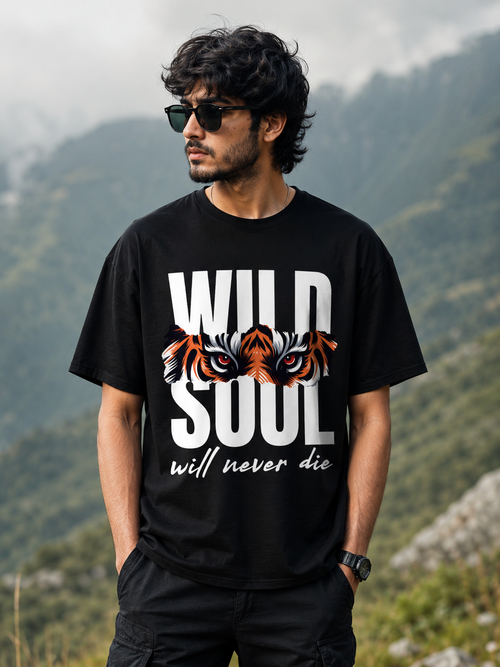 Wild Soul Oversized Graphic T-Shirt – Black Edition